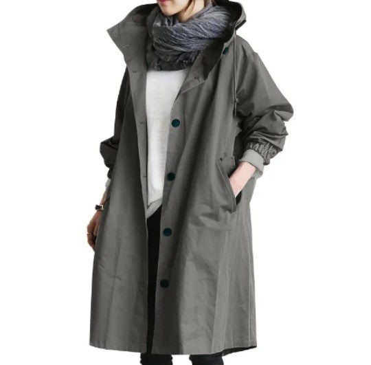 Korean Chic Solid Trench Coat