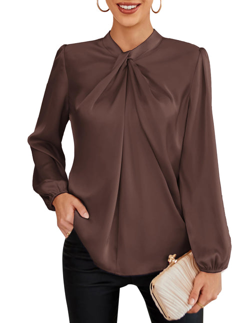 Amber Pleated  Satin Blouse