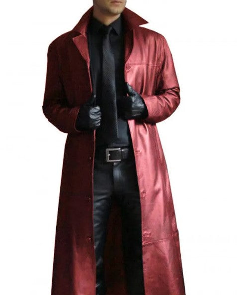 Trench-Coat Long en Cuir Iconique