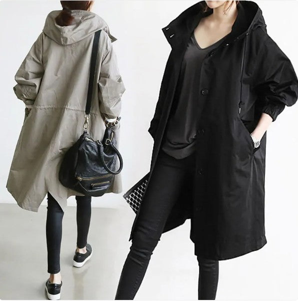 Korean Chic Solid Trench Coat